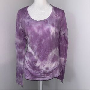 Sundry-Purple Tie-Dye Long Sleeve‎ Top